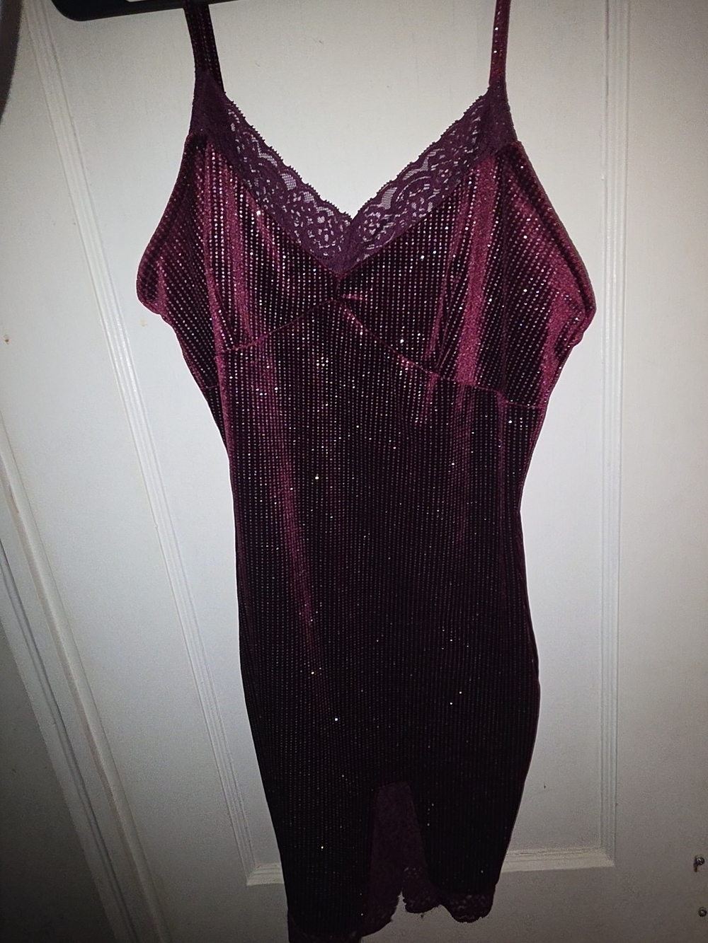 Forever 21 Plum Velvet Lace-Trim Slip
